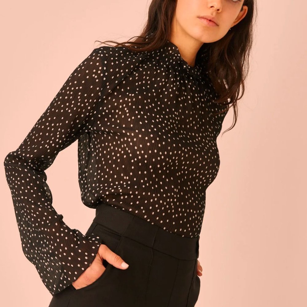 The Fifth Label LONG SLEEVE TOP black w white - Size XS